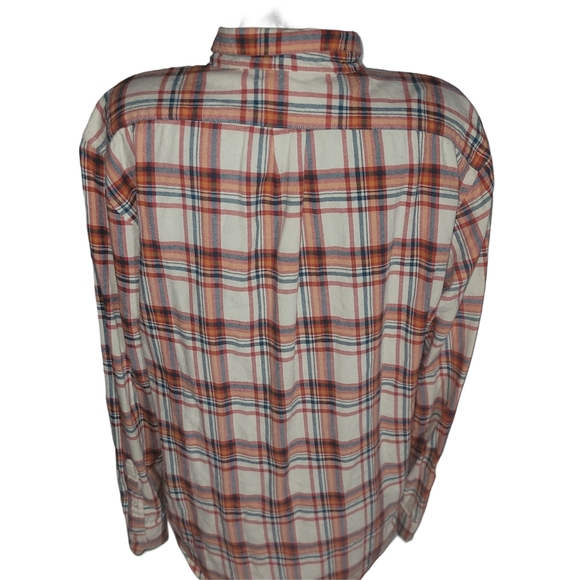 Old Navy Men's Orange Plaid Shirt XL - Picture 3 of 4